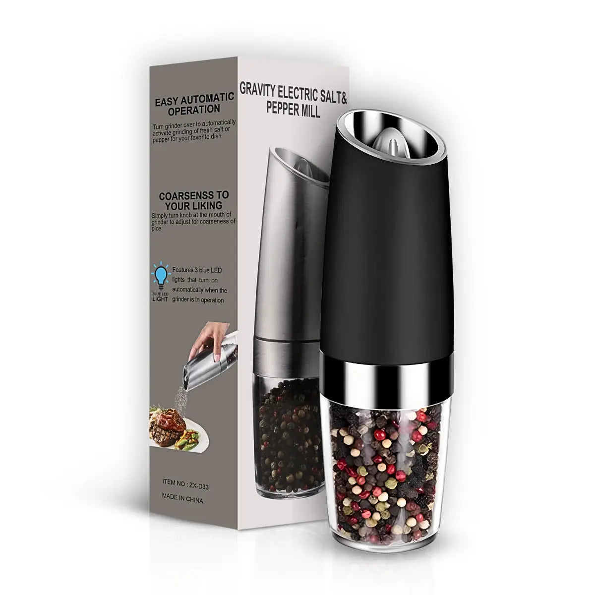 Moedor Elétrico de Temperos com Sensor de Gravidade em Led - MHX™