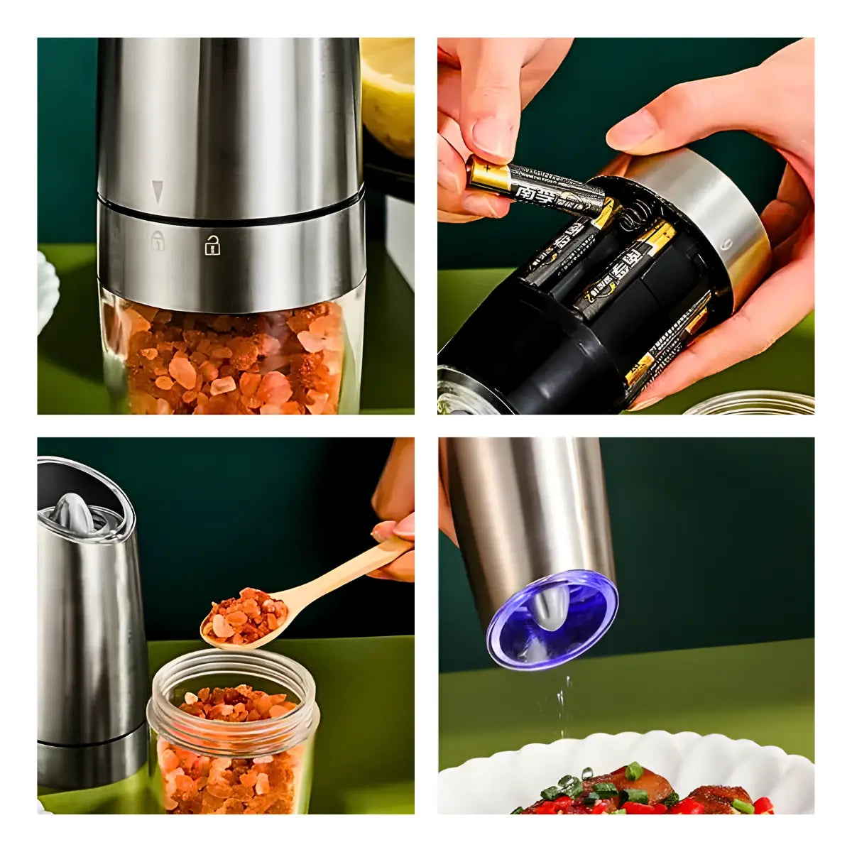 Moedor Elétrico de Temperos com Sensor de Gravidade em Led - MHX™