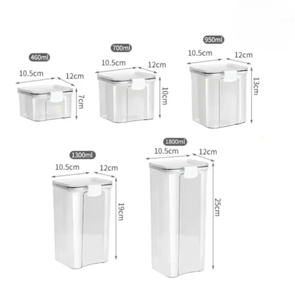 Kit com 3 Porta-Mantimentos com Trava e Vedação - MHX™